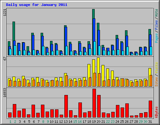 Daily usage for January 2011