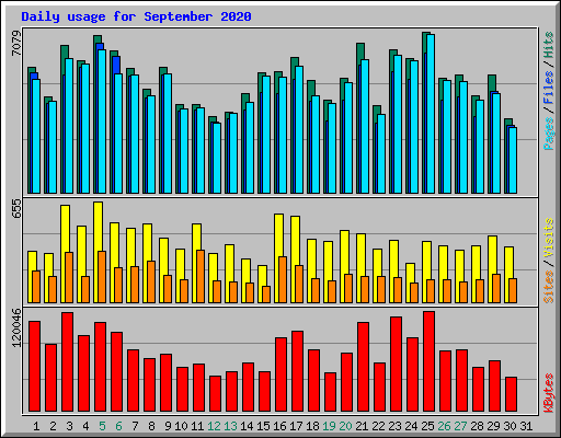 Daily usage for September 2020