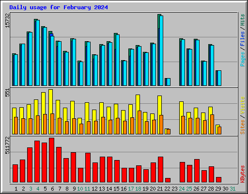 Daily usage for February 2024