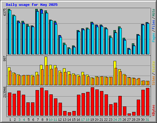 Daily usage for May 2025