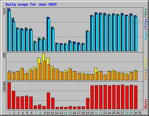Daily usage for June 2025
