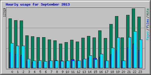 Hourly usage for September 2013