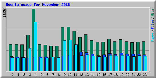 Hourly usage for November 2013