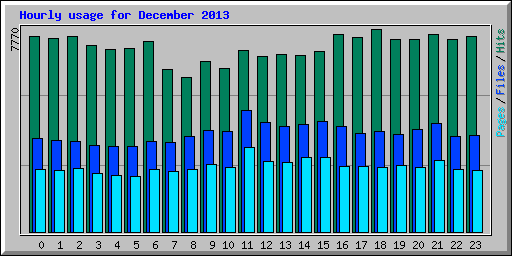 Hourly usage for December 2013
