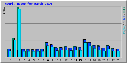 Hourly usage for March 2014