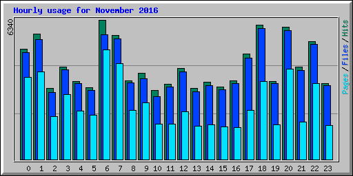 Hourly usage for November 2016