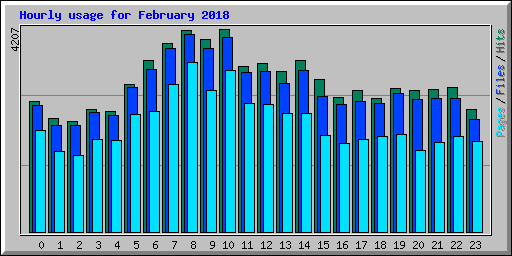 Hourly usage for February 2018