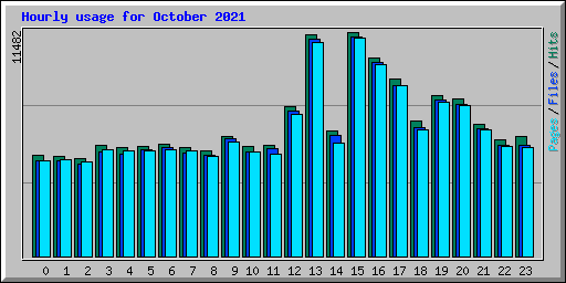 Hourly usage for October 2021