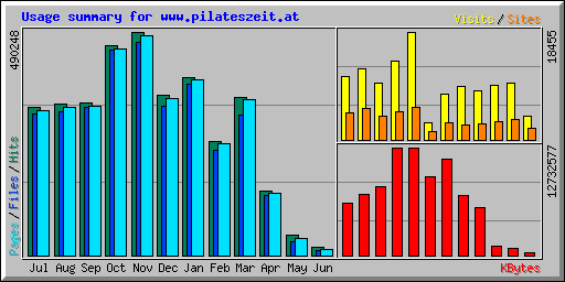 Usage summary for www.pilateszeit.at